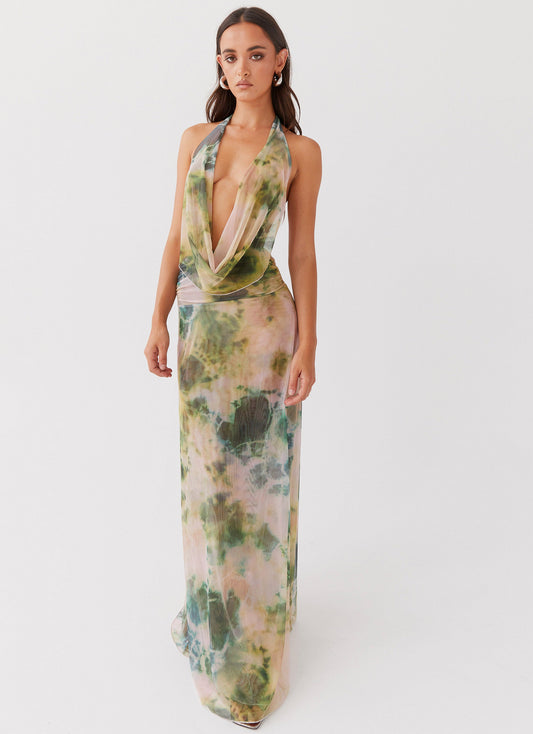 Aurelia Mesh Maxi Dress - Rainforest